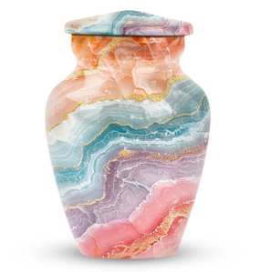 Urna vibrante con patrón de ágata para recuerdo de cenizas humanas y Urna conmemorativa de tamaño completo urna decorativa personalizada pequeña y grande - Product Image 5
