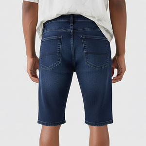 กางเกงยีนส์ขาสั้นผู้ชายผ้าฝ้ายแท้ 100% คุณภาพสูง แฟชั่นทันสมัย ล้างสีแบบ Stone Washed  ปักโลโก้ตามสั่ง น้ำหนักเบา - Product Image 2