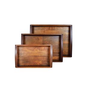 Bandeja de madera para servir, desayuno decorativo, bandejas de madera para servir para restaurantes y hogar, uso diario, uso seguro para el agua poli - Product Image 1