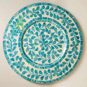 BEST SELLER Luxury Mother of Pearl Inlay <b>Round</b> <b>Placemats</b> Table Centerpieces Decorations OEM Design From Vietnam - Product Image 2