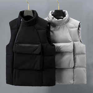 Gilet Slim Fit pour hommes avec grande poche printemps/automne sans manches gilet chaud conception de personnalité à la mode grande taille pour l'hiver - Product Image 2