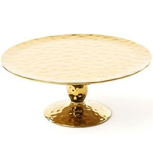 Support à gâteau décoratif de luxe à deux niveaux avec finition dorée moderne pour anniversaire et célébrations - Product Image 2