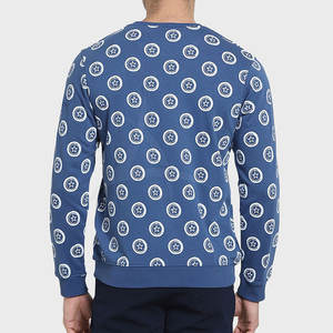 เสื้อสเวตเชิ้ตผ้าฝ้ายคุณภาพสูง 100% สำหรับฤดูหนาว คอกลม พิมพ์ลายดิจิทัล รับผลิตตามแบบ OEM เสื้อสเวตเชิ้ตผู้ชาย ดีไซน์ล่าสุดปี 2025 - Product Image 4