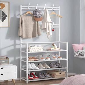 Estante de Metal con ganchos para zapatos y ropa, estante de almacenamiento multiusos, compra de 4 estantes inferiores - Product Image 1