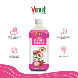 1L สำหรับน้ำผลไม้รสลิ้นจี่วินัทเครื่องดื่มบริสุทธิ์100% บรรจุภัณฑ์ขวดโอเอ็มฟรีตัวอย่างพร้อมส่งจากโรงงานเวียดนาม - Product Image 3