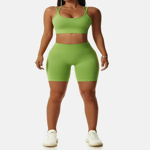 Sujetador con conjunto corto de alta calidad Sexy para mujeres adultos PARA GIMNASIO Y YOUGA Sujetador deportivo de alta calidad para primavera y verano CON CORTO - Product Image 2