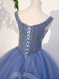 Khiêm tốn 15 quinceanera sang trọng đính cườm long lanh mô hình nàng tiên cá bóng tầng Chiều dài áo cưới váy phụ nữ cô dâu mặc prom - Product Image 5