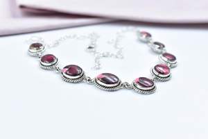 สร้อยคอชุบโรเดียมทำด้วยมือสีฟ้าครามดอกรักเร่ทำจากเงินแท้พร้อมโซ่ขนาด18นิ้วปรับได้ของขวัญที่ไม่ซ้ำกันสำหรับเธอ - Product Image 2