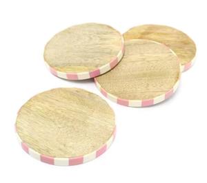 Dessous de verre incrustés en résine fabriqués à la main de qualité supérieure en bois de noyer naturel ensemble de sous-verres de boisson de luxe pour la décoration intérieure de table basse de thé - Product Image 5