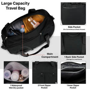 Sac de voyage durable avec compartiment principal spacieux et sac de sport léger à bandoulière réglable - Product Image 3