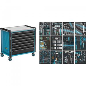 Chariot à outils assorti Hazet avec 8 tiroirs et 619 pièces. Assortiment de Coffrets à Outils Premium - Product Image 1