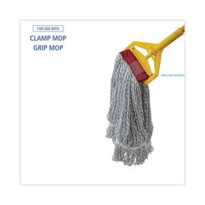 Têtes de balai serpillère Boardwalk 12/carton, larges, en rayonne/polyester, blanches/bleues, qualité supérieure pour sols - Product Image 6