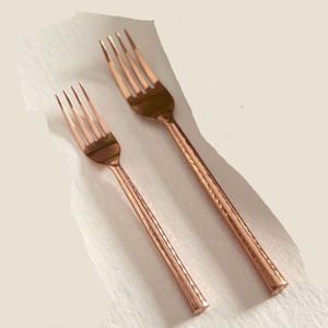 Ensemble de couverts faits à la main en acier inoxydable argenté avec poignée unique Couverts classiques de haute qualité pour mariage Restaurant Maison - Product Image 5