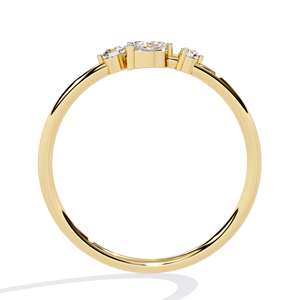 Bague de fiançailles en or jaune 14 carats avec diamant marquise en forme de feuille florale, faite à la main, personnalisable, élégante, bijoux fins, cadeau pour femme - Product Image 6