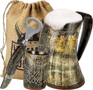 Buffalo OX Afrique corne bière Viking Vintage corne tasse à collectionner corne verres pour la maison et l'hôtel du fournisseur indien - Product Image 2