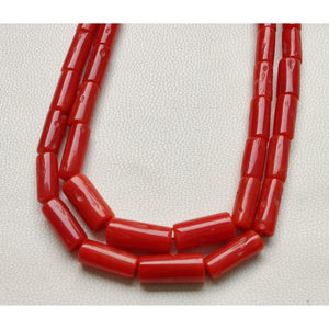 Novedad: Cuentas de Coral Italiano Natural en Forma de Tubo Liso para la Elaboración de Joyas - Product Image 3