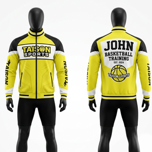 Chaqueta de Baloncesto Premium de Poliéster y Spandex de 320 GSM, Diseño de Paneles en Negro y Rojo, Impresión por Sublimación, Logotipo Personalizado, Ropa de Entrenamiento - Product Image 3