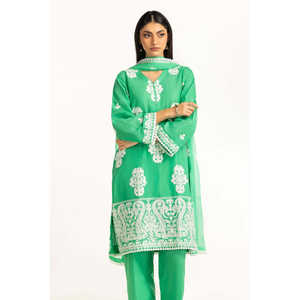 Traje Casual de Verano Bordado en Verde para Mujer - Product Image 2