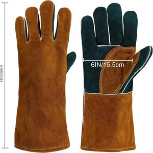 Guantes de Seguridad de Cuero de Protección Personalizada Profesional de Alta Calidad, Guantes de Soldadura para Soldadores - Product Image 2