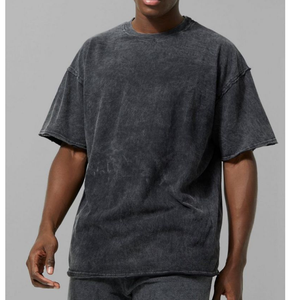 Camiseta de lavado ácido para hombre de la mejor calidad Logotipo personalizado Patrón sólido 100% algodón Crea tu propia camiseta de idea - Product Image 4