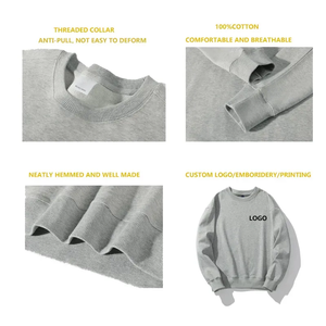 Ras du cou Logo personnalisé Sweat de haute qualité éponge française surdimensionné en gros sweats vierges anti-boulochage polaire - Product Image 6