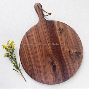 Solid Wood Black Walnut Steak Dinner <b>Plate</b> Round Chopping Board Household Solid Wood Chopping Board <b>Hot</b> Selling Charcuterie - Product Image 2