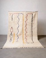 Large Living Room Carpet Floor Rug, Small Vintage Moroccan Beni Ourain Handwoven Wool Accent Floor Carpet Sale
