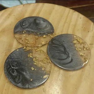 Sous-verre rond en résine de qualité supérieure 100% premium - Product Image 5