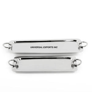 Ensemble de deux plateaux à chocolat en métal argenté fini à la main plateau à chocolat classique élégant nouveau plateau à chocolat - Product Image 4