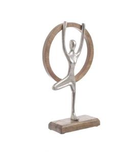 Décoration d'intérieur minimaliste en bois et métal, pièce maîtresse de table, danseuse romantique dans un cadre en forme de cœur, figurine, cadeau de mariage, cadeau de la Saint-Valentin - Product Image 3