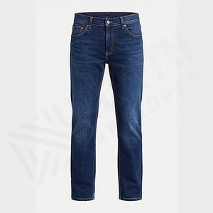 Custom Men's Winter Solid Dark Slim Fit <b>Denim</b> Jeans Comfortable <b>Stretch</b> <b>Fabric</b> Classic Straight Style Quick Dry Lightweight - Product Image 1