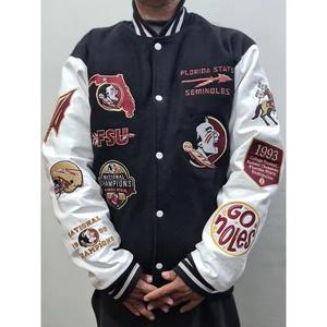 ODM OEM Veste universitaire en laine mérinos de haute qualité sur mesure, manches en cuir pour homme, vente en gros, style lettreman - Product Image 4