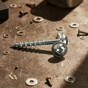 Vis autotaraudeuses pour bois en acier au carbone de classe 4 métrique à tête fraisée Phillips/Pozi à filetage grossier, plaquées zinc/nickel - Product Image 1