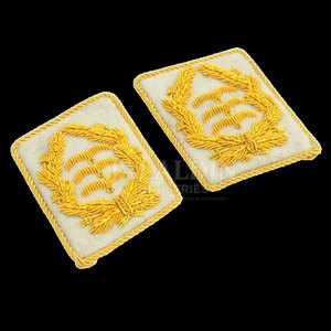 Badge de collier de haute qualité avec bouton pression en laiton, insignes de collier OEM, couronne en fil de bullion doré ou argenté, ruban de collier - Product Image 4