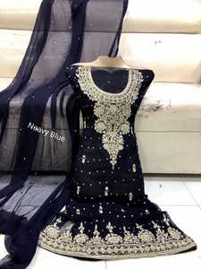 Fancy <b>Pakistani</b> Women <b>Dress</b> with Beautiful Hand Work Embroidery and Sequence Work and Stone Work New <b>Eid</b> Collections - Product Image 5