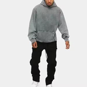 Custom <b>Men</b> Made Heavyweight Acid Wash <b>Hoodies</b> Oversize Drop Shoulder Street Style Heavy Panel <b>Work</b> <b>Men's</b> Sweatshirts custom logo - Product Image 2