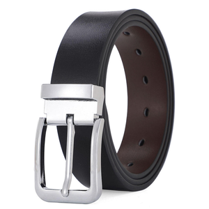 Ceinture en cuir véritable de vachette de luxe pour homme, style affaires, avec boucle automatique en alliage pour la fixation des pantalons - Product Image 2