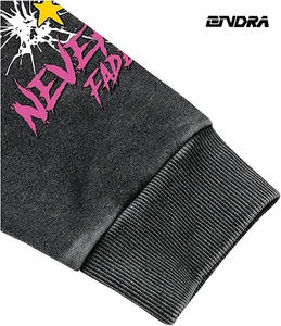 เสื้อมีฮู้ดสำหรับผู้ชายเสื้อสเวตเชิ้ตแบบมีเชือกรูดแขนยาวพิมพ์ลายตัวอักษรกราฟิกเสื้อสวมหัวมีกระเป๋า - Product Image 5