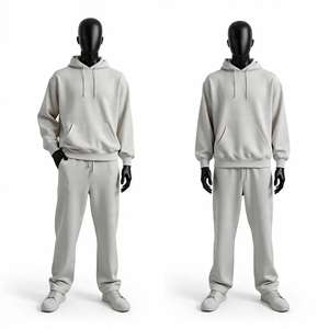 Ensemble de survêtement à capuche avec logo personnalisé, tissu en molleton 100% coton, survêtement de jogging évasé, marque privée, survêtement d'hiver et ensembles de sweats à capuche - Product Image 2