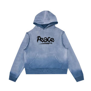 Sweat-shirts à capuche de haute qualité, couleur gris, logo personnalisé imprimé à l'écran, coupe ample, pour hommes adultes. - Product Image 1