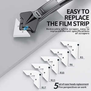 Removedor de cal de acero inoxidable 3 en 1 para baño/cocina/ventanas, raspador de sellador, limpiador de juntas, removedor de pegamento angular - Product Image 5