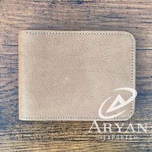 กระเป๋าสตางค์หนังแท้แบบพับสองพับแบบสั้นลายหนังวัวแท้มีช่องใส่บัตรพร้อมช่องใส่บัตร - Product Image 1