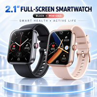 Montre connectée, tracker d'activité, écran tactile IPS 2,1 pouces, fréquence cardiaque, suivi du sommeil, suivi des pas, sans fil, avec plus de 50 modes sportifs pour iOS