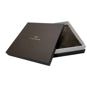 Caja de regalo de joyería de cartón cuadrado original de 188x188x41mm con inserto de terciopelo y espuma para cadenas y pulseras - Product Image 4