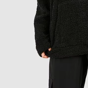 Custom Heavyweight Fleece Pullover Sherpa Chándal Bordado con capucha Logo Liso Sherpa Grueso Sudadera con capucha Conjunto Chándales Mujeres - Product Image 3