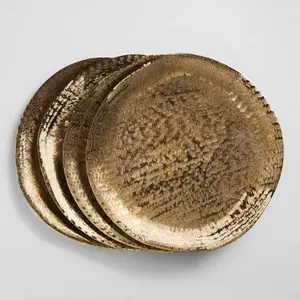 Plateau en plastique écologique fait main de luxe, plateau en métal moderne, décoration intérieure, finition sécurisée, bords dorés plaqués, style américain - Product Image 3