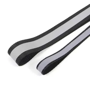 HBC pita pita Trim Strip menjahit untuk pakaian 8 warna setiap 4 meter 8 gulungan Hitam Perak anyaman reflektif