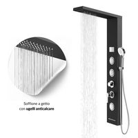Colonne de douche en acier OGOMONDO avec affichage LED à 4 fonctions et température, 2 finitions - finition noire, lot de 1