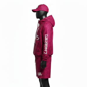 Conjunto Corto Cortavientos de Poliéster para Hombre, Transpirable, con Capucha, para Entrenamiento, con Estampado por Sublimación, Talla Grande - Product Image 3