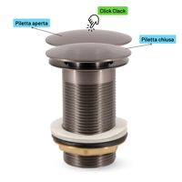 M RUBINETTERIA Robinet de vidange Click-Clack pour lavabos sur pied, version couleur bronze, sans trop-plein